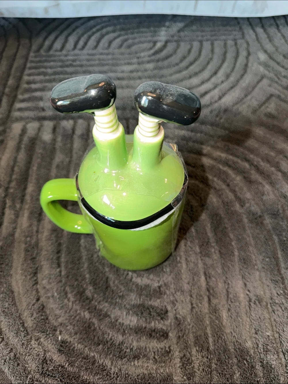 Rae Dunn Green 'Irish Coffee' Ceramic Mug with Novelty Boot Lid